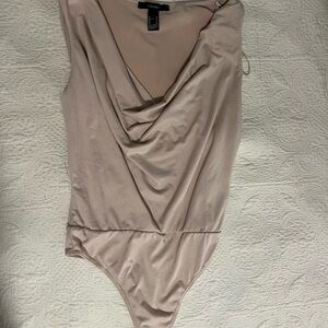 Forever 21 Women's Beige Drape Neck Top